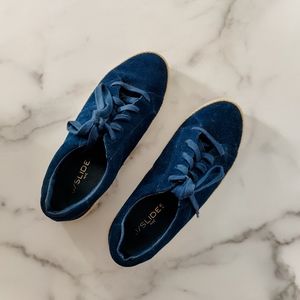 Anthropologie Suede Navy Sneakers